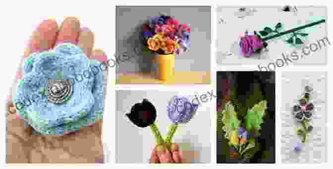 A Beautiful Image Of Knitted Flowers In Various Colors And Shapes Flowers Knitting Ideas: Wonderful Projects To Start Knitting Flowers