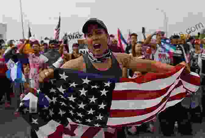 A Cuban Refugee Standing Proudly In Front Of The American Flag Heart Of A Cuban: Refugee To American Hero