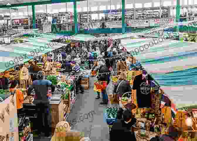 A Cyclist Interacting With Local Vendors At A Vibrant Market. Exploring New Europe: A Bicycle Journey