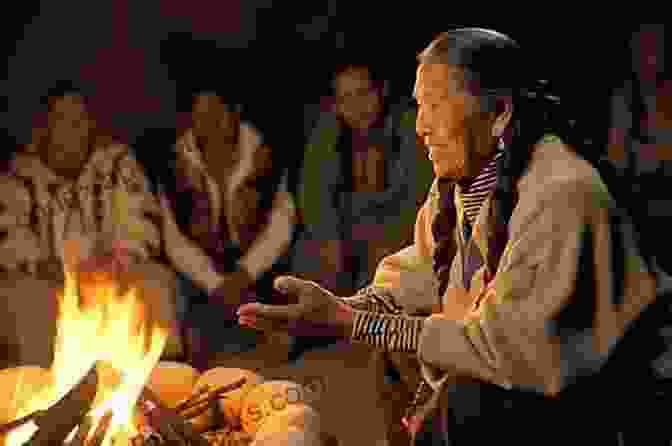 A Navajo Elder Sharing Stories And Wisdom With Younger Generations. Navaho Indian Myths (Native American)