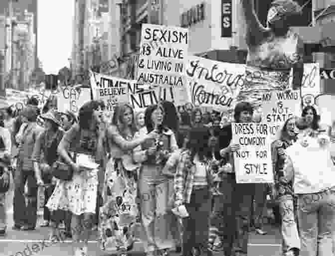 Black And White Photograph Of Women Marching In A Protest, Carrying Banners And Chanting Slogans The Jam Factory Girls Fight Back