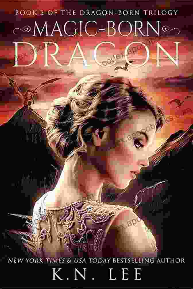 Dragon Born Book Cover, Featuring A Young Woman With Flowing Hair And A Fiery Dragon Behind Her Awakening Of Fire: A Teen Dragon Shifter Romance (Dragon Born #1)