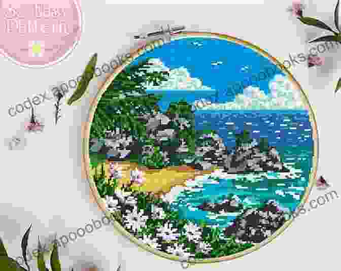 Example Of A Cross Stitch Project Featuring A Detailed Landscape With Intricate Stitching In Various Colors. Cross Stitching And Crochet For Beginners: Learn How To Cross Stitch And Crochet The Quick And Simple Way: Cross Stitching: Cross Stitching And Crochet Embroidary Crafts Hobbies And Home)