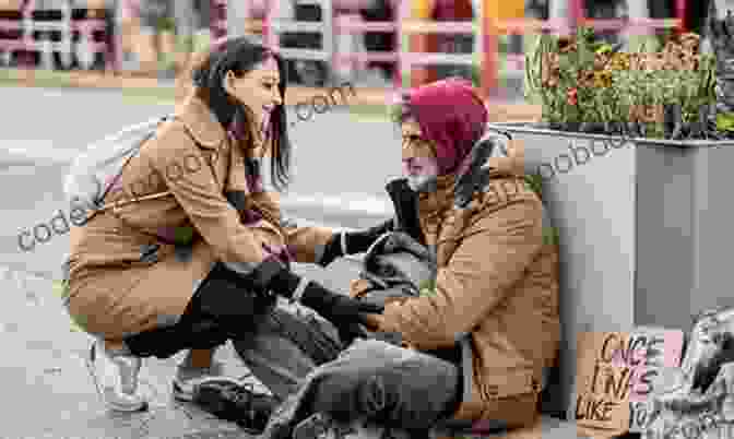 Marie James, A Barrio Side Hero, Is Shown Helping A Homeless Person. Barrio Side Hero Marie James