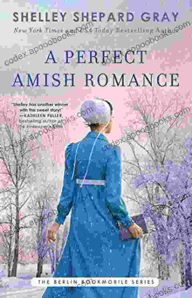 Perfect Amish Romance: Berlin Bookmobile The Book Cover Featuring A Couple Embracing In An Amish Setting A Perfect Amish Romance (Berlin Bookmobile The 1)